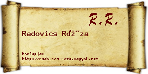 Radovics Róza névjegykártya